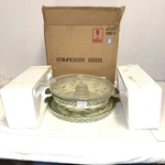 Temptations Old World Green Tube Bundt Pan W/11" Tray & Plastic Lid *new In Box*. Fixed Price $60.00.