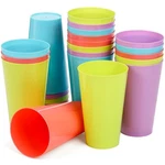 Pumtus 24 Pack Plastic Tumbler Cups, 13 Oz 3.2" (d) X 5.2" (h), Multicolour. Fixed Price $22.85.