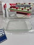 Vintage Pyrex Clear Advantage Non Stick 2 Quart 11X7 Inch Oblong Baking Dish. Fixed Price $35.00.