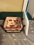 Temptations 1 Qt Square Baking Dish W/ Wire Rack And Lid! Grape Pattern!. Fixed Price $15.00.