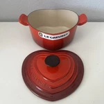 Le Creuset 20 Enamel Cast Iron Heart Cocotte Cherry Red Qt New Wob France. Fixed Price $189.99.
