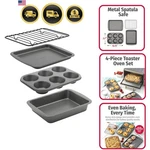 4-PIECE Nonstick Steel Toaster Oven Set With Sheet Pan, Rack, Cake And M.... Fixed Price $59.95.