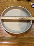 The Pampered Chef Round Deep Dish Baker Stoneware 11" Family Heritage Pizza Pan. Fixed Price $25.00.