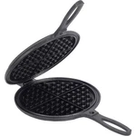 Lehman's Cast Iron Waffle Maker, Pre-seasoned Stovetop 2 Pc Pan Makes 7 Inch. Fixed Price $49.98.