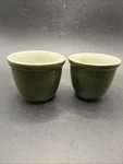 Vintage Hall Pottery Usa Green Custard Baking Ramekin Cooking Cups #351 Set Of 2. Fixed Price $17.00.