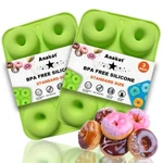 2 Pack Donut Silicone Baking Mold,non-stick Doughnuts Bpa Free. Fixed Price $10.35.