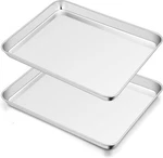 Toaster Pan Set Of 2, Stainless Steel Baking Tray Ovenware. Fixed Price $17.69.