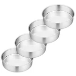 P&p Chef 6 Inch Cake Set Of 4, Stainless Steel Baking Round Tin.... Fixed Price $23.72.