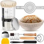 Sourdough Starter Kit, 9'' Round Banneton Proofing Basket, 36OZ. Fixed Price $33.99.