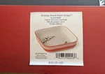 Lenox Holiday Hand Paint Stripe Square Baker 10.25" Red, White W/holly Berry Nib. Fixed Price $70.00.