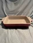 Creuset Stoneware Baking Casserole Dish Red 7" X 5", #18-24 Amazing Condition. Fixed Price $33.33.