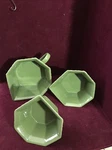 Set Of 3 Temptations By Tara Ceramic Williamsburg Green Nesting Baking Dishes. Fixed Price $25.00.
