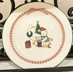 Vintage Holiday Memories Anchor Dinnerware 7-SALAD Plates Christmas Bear. Fixed Price $69.00.