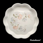 Denby 9.5" Scalloped Quiche Pie Dish Dauphine Floral Pattern England Stoneware. Fixed Price $24.00.