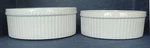 Pillivuyt France Set Of 2 White Porcelain Souffle Dishes 7" And 8". Fixed Price $40.00.