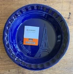 Creuset Stoneware Eiffel Tower Collection 9" 23 Cm Pie Dish Indigo Blue. Fixed Price $54.99.