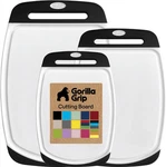 Gorilla Grip Cutting Board Set 3PCS Bpa Free Non Slip Black Kitchen. Fixed Price $26.99.