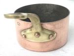 Vintage 5.7INCH French Copper Saucepan Dehillerin Hammered Tin 1.5MM 2.6LBS. Fixed Price $185.00.
