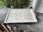 Tara Temptations Red/maroon Floral Lace Ovenware Serving Tray KFI-XNG-798087. Fixed Price $26.45.
