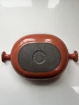 Creuset La Mama Enzo Mari 21 Enameled Brown Oval Dish Rare Vintage 10.5". Fixed Price $65.00.