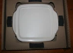 New Pampered Chef Stone Square Serving Tray Usa Made Nib 10'' X 8 Handles. Fixed Price $40.00.