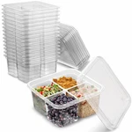 Mt Products Plastic 4 Compartment Bento Box 6" 2" Snack Container - Pack Of 15. Fixed Price $25.99.