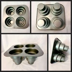 Chicago Metallic Non-stick Multi-tier Pan (4) Single Serve 4X2X5 Mini Cakes. Fixed Price $13.44.