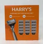 Harry's Chrome Edition Razor Set 16 Cartridges + Handle (brand New & Sealed). Fixed Price $28.99.