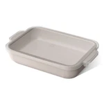 Beautiful 9X13 Stoneware Baker With Plastic Lid Porcini Taupe. Fixed Price $31.13.