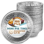 100 Pcs Disposable Egg Tart - 2.9" Aluminum Mini Pie Tins, Quality And Dura. Fixed Price $18.95.