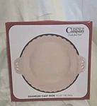 Cuisine Company Enameled Cast Iron 10.25" Pie 1.5 Qt Red And Ivory. Fixed Price $15.00.