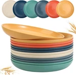 Sgaofiee 12-PACK 9" Wheat Straw Plates, Unbreakable, Microwave & Dishwasher Safe. Fixed Price $19.99.