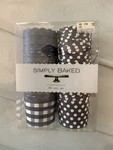 Simply Baked 50 Pack Standard Round Paper Baking Cups Blue/white Polka Dot. B-1. Fixed Price $14.00.