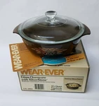 Wear-ever Glass Ovenware Silver Stone American Wheat Pattern Casserole 1.5 Qt. Fixed Price $20.97.