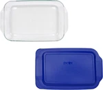 3QT Glass Baking Dish & 233-PC Blue Lagoon Lid Made Usa. Fixed Price $76.99.