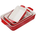 Kook Ceramic Bakeware Set Rectangular Baking Dishes Casserole Lasagna Cake 3-PIE. Fixed Price $52.43.