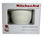 White Ceramic Bowl Mermaid Lace 5 Qt Quart. Fixed Price $74.95.