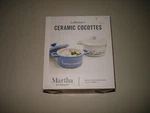 Martha Stewart Ceramic Cocottes 2 Piece Set Blue White Home Cooked 6.5OZ. Fixed Price $25.00.