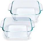 Casserole Dishes 2 Pack, 5 Inch Glass Baking Small-square, Clear. Fixed Price $25.63.