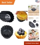 12-PIECE Non-stick Mini Tart Molds Perfect Baking Tools For Any Occasion. Fixed Price $35.99.
