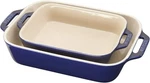 Staub Ceramic Rectangular Baking Dish Set Dark Blue 2-PC,. Fixed Price $87.93.