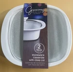 Gracious Dining By Gibson 1.9 Quart Stoneware Casserole White With Glass Lid. Fixed Price $39.50.