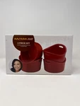 Rachael Ray 4-PIECE Set Red Bubble & Brown Singles Stoneware Box. Fixed Price $18.74.