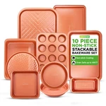 Nutrichef 10-PIECE Oven Baking Pans Set Deluxe Carbon Steel Bakeware Wi.... Fixed Price $57.44.