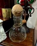 Vintage Pyrex 8010 Glass Wine Decanter With Round Cork Stopper Quart 9" Tall. Fixed Price $12.50.