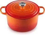 Creuset Enameled Cast Iron Signature Deep Round Oven, 6.5 Qt., Flame. Fixed Price $450.00.