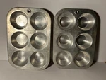 Lot Of 2 Vintage Mcm Chilton Ware Muffin Pan Aluminum #606-1 9.75" X 6.75". Fixed Price $16.00.