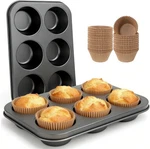 2 Pack Muffin Pan W/ 50 Cupcake Liners Extra Large 6 Nonstick Carbon Steel. Fixed Price $21.94.