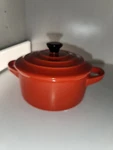 Creuset Mini Round Cocotte 10CM Carmin Orange Stoneware Casserole Dish Pot. Fixed Price $22.99.