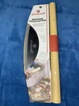 Pizzacraft Rocking Cutter Stainless Steel Blade Acacia Wood Handle. Fixed Price $21.99.